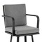 Armen Living Don 30" Outdoor Patio Swivel Bar Stool in Black Aluminum with Gray Cushions 840254332485 - alternate 4